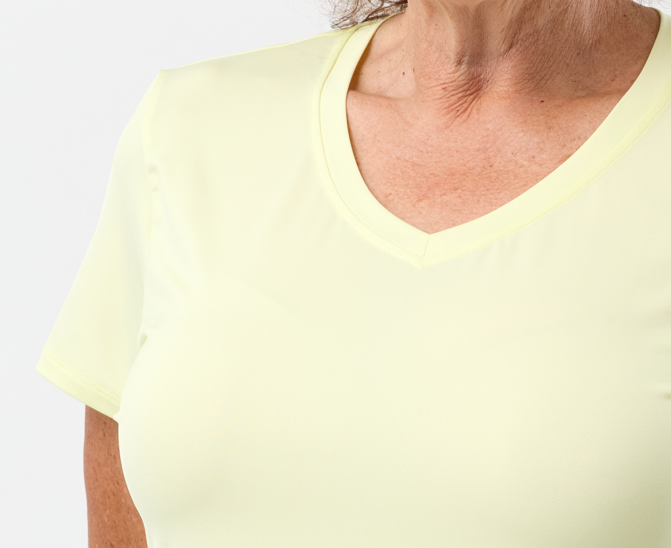 Close up view of the beautiful soft moisture wicking fabric